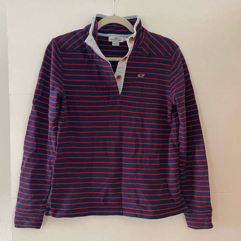 Vineyard Vines women’s navy and red stripe cotton pullover size xs